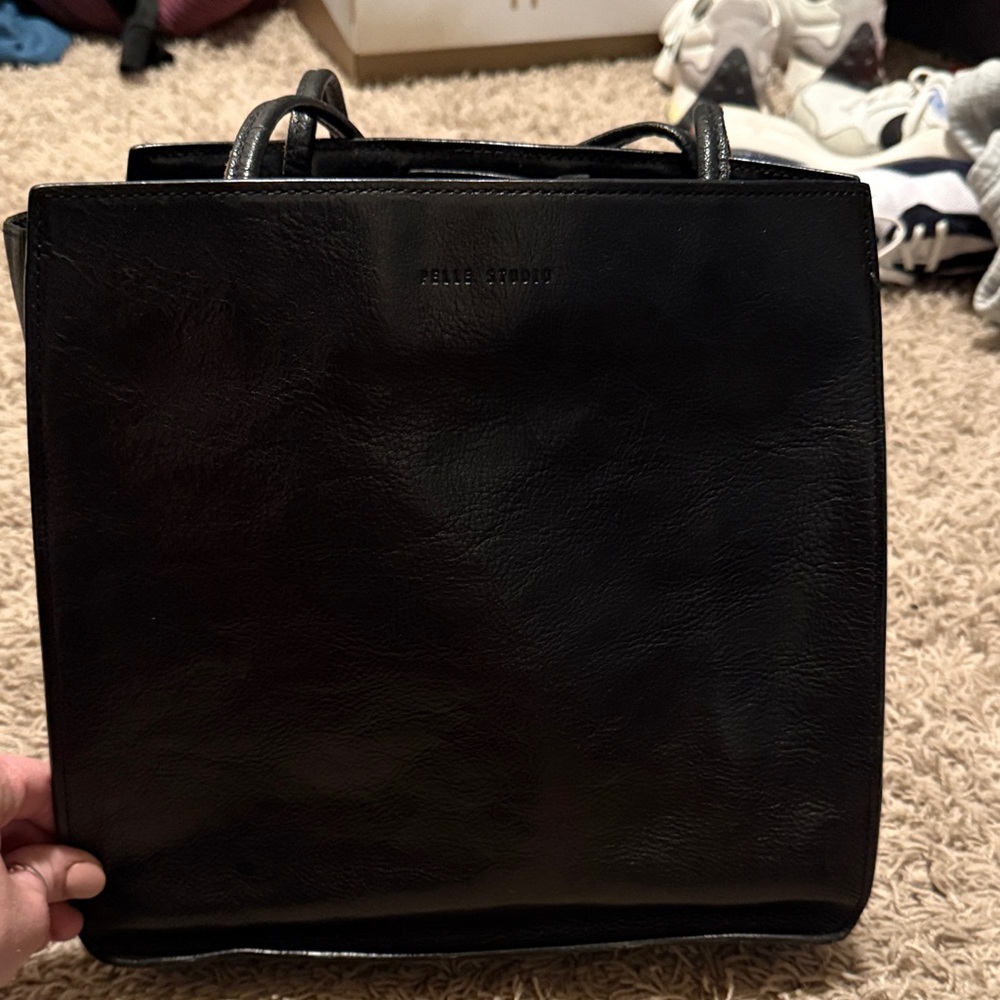 Pelle Studio Sleek Black Leather Tote